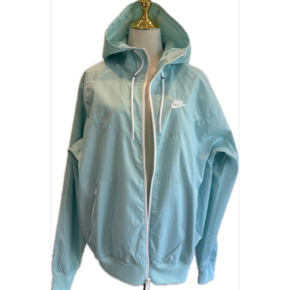 Nike NWOT Lt Lime Green Full Zip Hooded Windbreaker  S